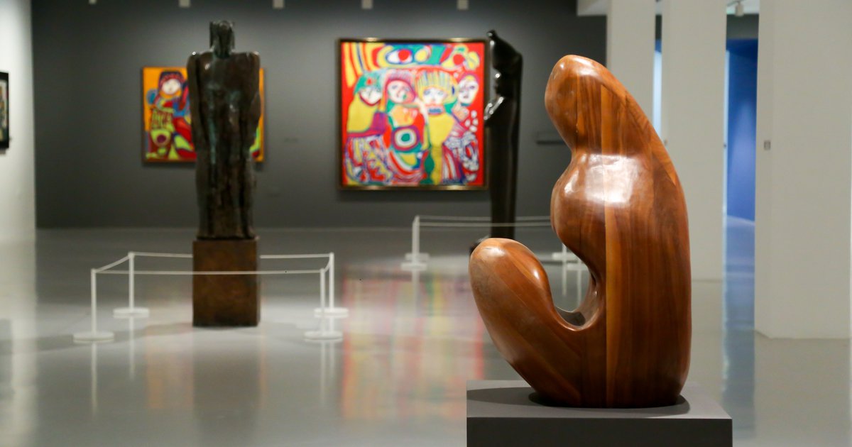 Mathaf Arab Museum of Modern Art Doha gallery interior with modern artworks on display