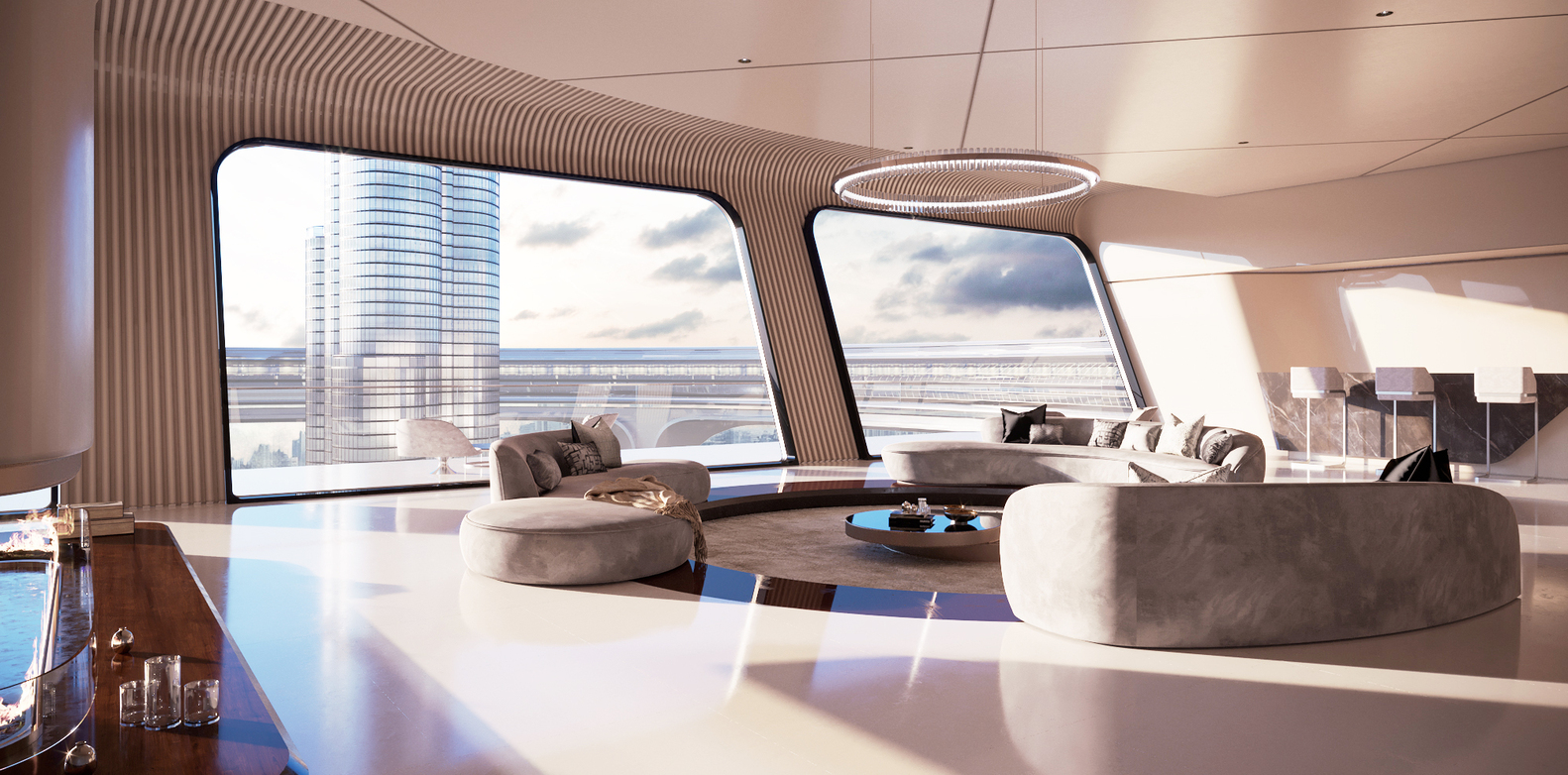 Giant ring architectural concept of Downtown Circle by ZNera Space